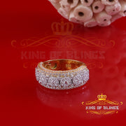King Of Blings 925 Silver VVS'D Yellow Round Shape 2.50ct moissanite Band Ring size 8 For Men's KING OF BLINGS