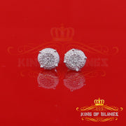 King Of Bling's 925 Sterling Silver 0.10ct Diamond For Women's & Men's White Stud Round Earring KING OF BLINGS