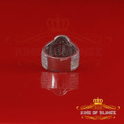 King Of Bling's925 Sterling Silver White 7.50ct Cubic Zirconia Oval Men's Big Ring Size 9 KING OF BLINGS