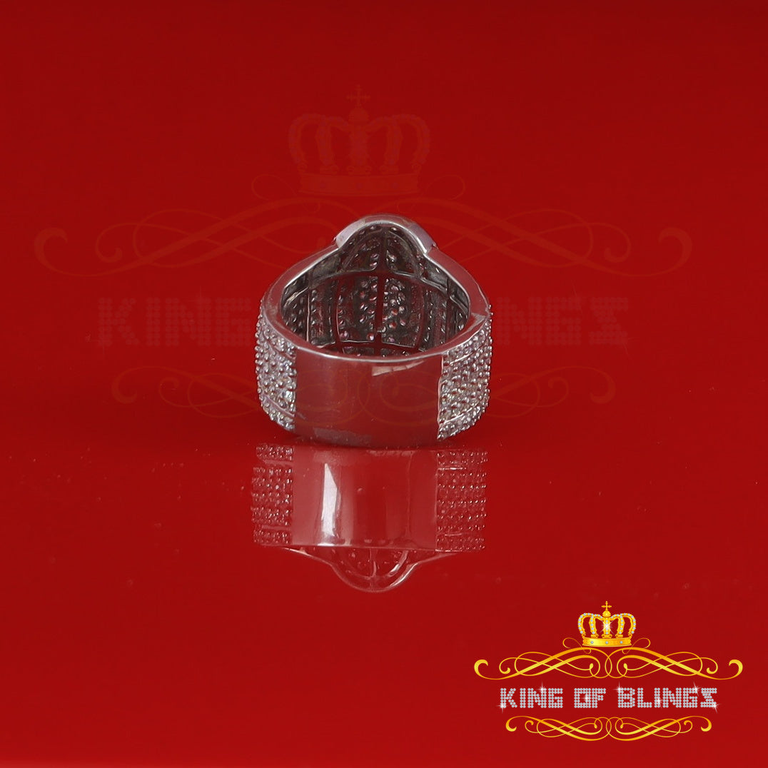 King Of Bling's925 Sterling Silver White 7.50ct Cubic Zirconia Oval Men's Big Ring Size 9 KING OF BLINGS