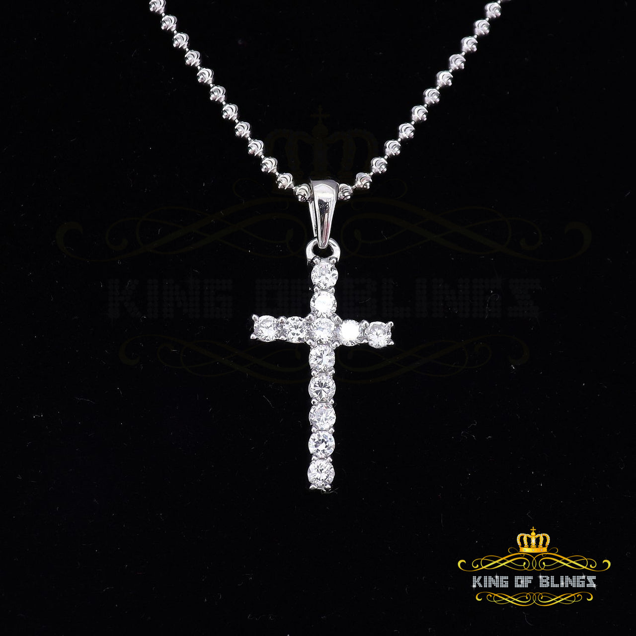 Promise White CROSS Shape Pendant Sterling Silver 2.04ct Cubic Zirconia Stone