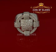 King Of Bling'sWhite Silver Square 3.80ct Cubic Zirconia Womens Adjustable Ring From SZ 10 to12 KING OF BLINGS