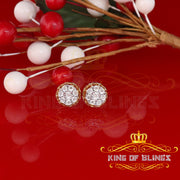 King of Blings-925 Sterling Silver Yellow 0.07ct Diamond For Men's & Women's Floral Earrings KING OF BLINGS