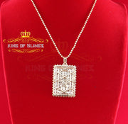 Yellow 925 Sterling Silver Shape Rectangle Pendant with 10.31ct Cubic Zirconia KING OF BLINGS