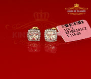 King of Bling's 925 Yellow Silver 2.58ct Cubic Zirconia Women's & Men's Hip Hop Square Earrings KING OF BLINGS