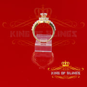 King Of Bling's 925 Sterling Yellow Silver Round 5.25ct Cubic Zirconia Women's Ring Size 6.5 KING OF BLINGS