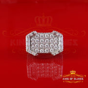 King of Bling's Men's/Womens 925 Silver White 6.50ct VVS 'D' Moissanite Octagone Rings Size 10 King of Blings