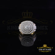 King of Bling's Yellow Sterling Silver 6.50ct VVS 'D' Moissanite Round Men's Rings Size 10 King of Blings