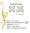 King of Bling's 925 Yellow 1.96ct Sterling Silver Cubic Zirconia Women's Hip Hop Round Earrings KING OF BLINGS