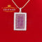 Yellow 925 Sterling Silver Shape Rectangle Pendant with 10.31ct Cubic Zirconia KING OF BLINGS