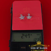 King Of Bling's 925 Sterling Silver White 0.25ct Diamond For Women's / Men's Stud Star Earrings KING OF BLINGS