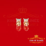 King of Blings-0.05ct Diamond Collection Yellow 925 Sterling Silver Women & Men Square Earrings KING OF BLINGS