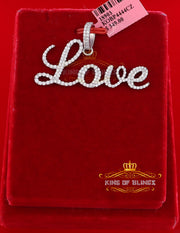 King Of Bling's White Attractive" LOVE" Letter 925 Sterling Silver Pendant 2.08ct Cubic Zirconia KING OF BLINGS