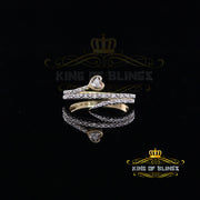King of Bling's  Real 10kt Real Yellow Gold Real Diamond 0.12CT HEART Shape Womens Ring Size 7 KING OF BLINGS
