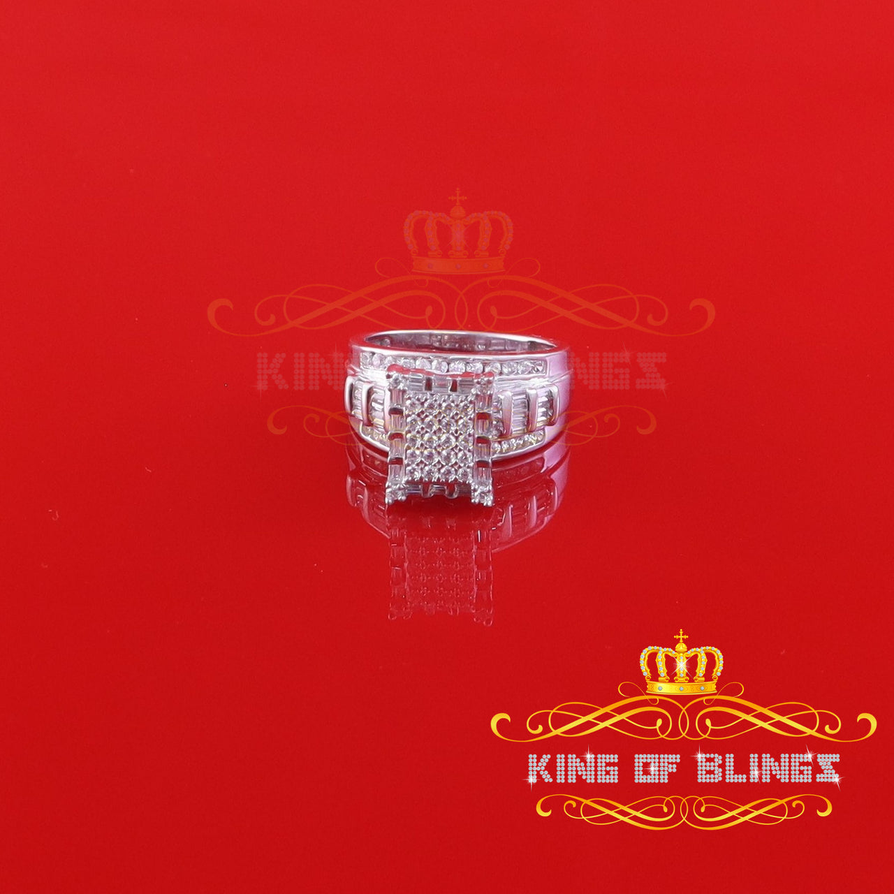 King Of Bling's925 Sterling White Cinderella 2.36ct Cubic Zirconia Silver Womens Ring Size 8
