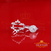 King of Bling's 1.66ct Moissanite Women Enhancer Round White 925 Silver Wrap Insert Ring Size 7 King of Blings