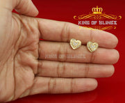 King of Bling's Aretes Para Hombre 925 Yellow Silver 0.24ct Cubic Zirconia Heart Women's Earring KING OF BLINGS