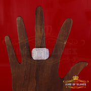 King of Bling's Men's 925 Sterling Silver 5.50ct VVS 'D' Moissanite Yellow Square Rings Size 10 King of Blings