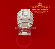 Sterling White Silver Square 5.00ct Cubic Zirconia Bridal Womens Ring Size 7.5 KING OF BLINGS