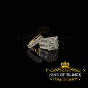 King Of Bling's Sterling Yellow Silver Square 5.00ct Cubic Zirconia Bridal Womens Ring Size 7 KING OF BLINGS