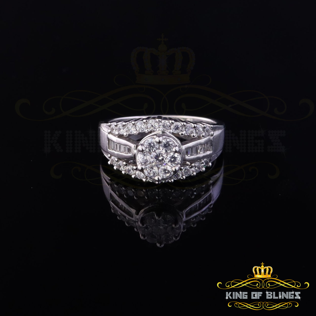 2.00ct Cubic Zirconia Sterling White Silver Round Engagement Womens Ring Size 7