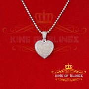 King Of Bling's Real 0.33ct Diamond Sterling Silver HEART Charm Fashion Necklace Pendant White KING OF BLINGS