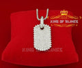 Special White 925 Sterling Silver Dog Tag Shape Pendant 3.93ct Cubic Zirconia KING OF BLINGS