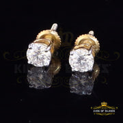 King  of Bling's Men's/Women's 925 silver Yellow 0.66ct VVS 'D' Color Moissanite Stud Earrings KING OF BLINGS