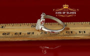 King Of Bling's925 Sterling Silver 0.20CT Cubic Zirconia Promise Heart White Key Ring Size 7 KING OF BLINGS