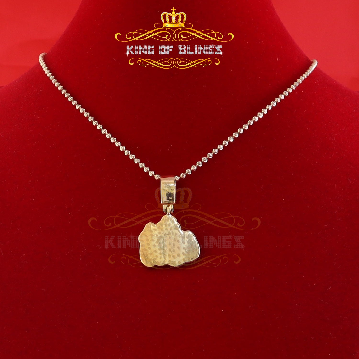 925 Sterling Yellow Silver Special Offer@ ALLAH Pendant 3.14ct Cubic Zirconia KING OF BLINGS