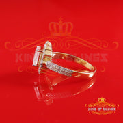 King of Bling's Square 925 Sterling Yellow Silver 2.00ct VVS 'D' Moissanite Rings SZ 7 for Women King of Blings