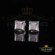 King Of Bling's 0.05ct Real Diamond 925 Sterling Silver Women's & Men's White Kite Stud Earring KING OF BLINGS