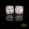 King of Bling's 925 Yellow Silver 2.58ct Cubic Zirconia Women's & Men's Hip Hop Square Earrings KING OF BLINGS