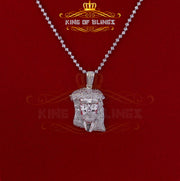 King Of Bling's Real 0.33ct Diamond Sterling Silver 'JESUS FACE' White Charm Necklace Pendant KING OF BLINGS