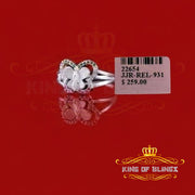 King Of Bling'sReligious White Butterfly 925 Silver CZ Multi Stone Mother Mary Women Ring SZ10 KING OF BLINGS