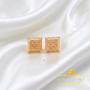 King of Blings-0.15ct Yellow Diamond 925 Sterling Silver Stud Women's/ Men's Square Earrings KING OF BLINGS