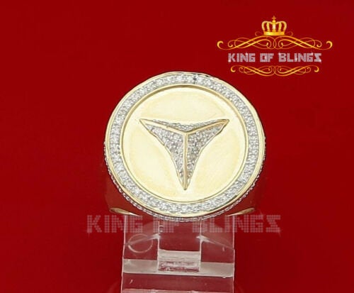King Of Bling's Yellow 1.00ct 925 Sterling Silver Round Cubic Zirconia Shiny Men's Ring Size9.5 KING OF BLINGS