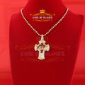 King Of Bling's Men's 'VVS ' IF'D' Moissanite 1.00CT Enamel Silver BigJESUS Yellow Cross Pendant KING OF BLINGS