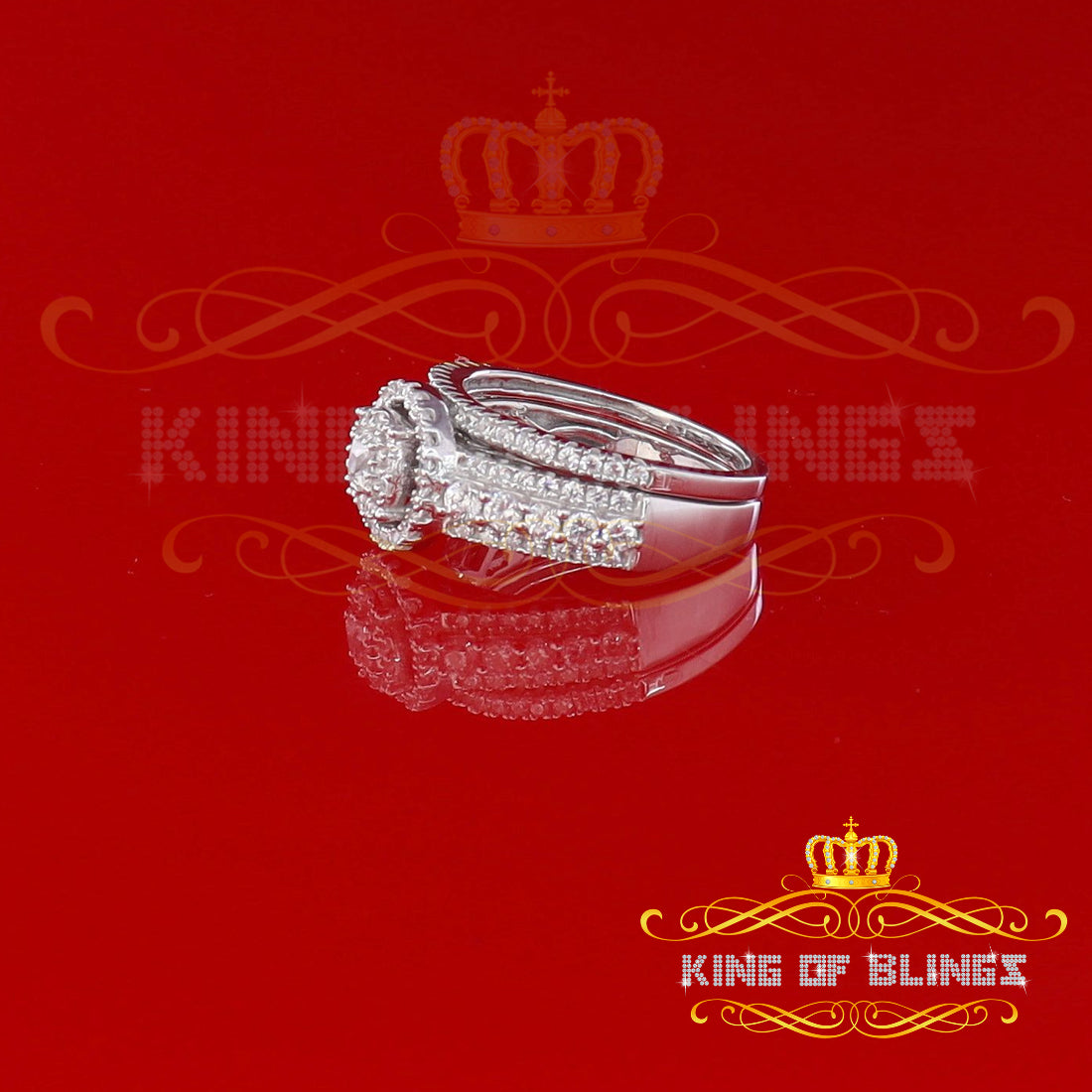 King Of Bling's3.20ct Cubic Zirconia 925 Sterling Silver White Womens Round Womens Ring Size 7 KING OF BLINGS