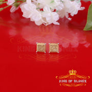 King Of Bling's 0.15ct Diamond Square Stud Earrings For Women White 925 Sterling Silver For Men KING OF BLINGS