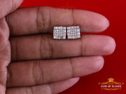 King of Bling's White Silver 1.00ct VVS 'D' Moissanite Square Stone Earring Men's/Womens King of Blings
