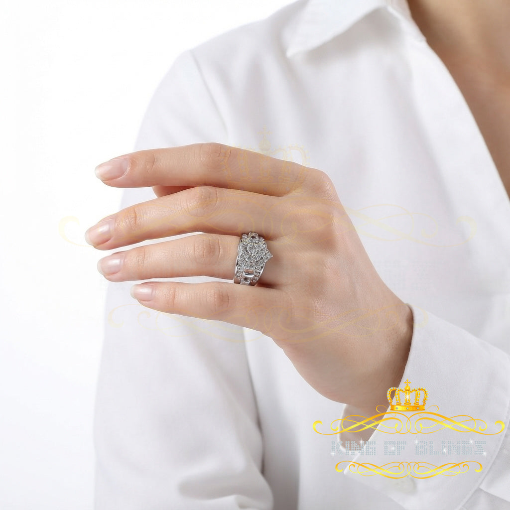 King Of Bling's New Cindarella Heart Ring SZ 7 Real Diamond 0.25ct White 925 Silver for Women King of Blings