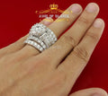 925 Sterling Silver Round Cubic Zirconia 11.50ct Bridal White Womens Ring Size 7 KING OF BLINGS