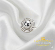 KING OF BLINGSWomen's White 925 Sterling Silver Solid Ball Ring Style SZ 7 KING OF BLINGS