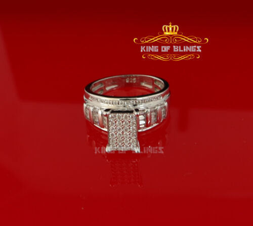King Of Bling's925 Sterling White Silver 1.31ct Cubic Zirconia Cinderella Womens Rings Size 8