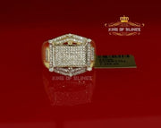 King Of Bling's 1.30ct Iced Out Yellow Cubic Zirconia Rectangle Fashion Ring Men's Big Size 11 KING OF BLINGS