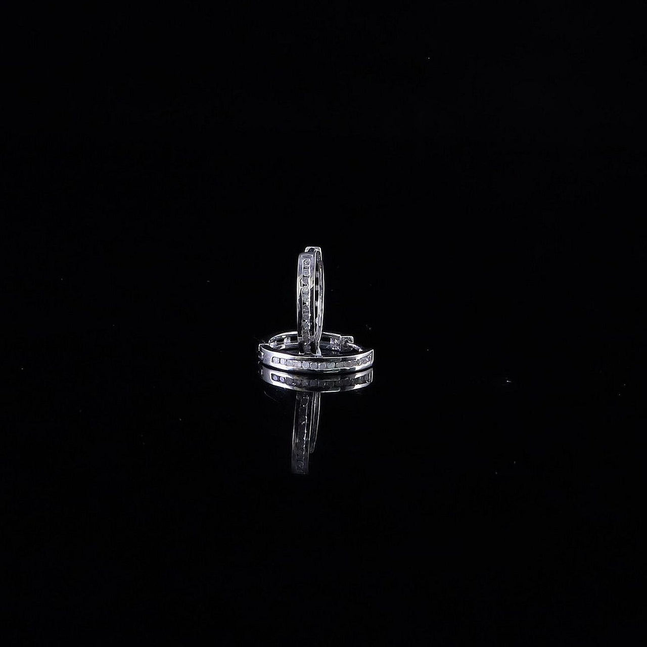 King Of Bling's 0.25ct Diamond 925 Sterling Silver White Hoop Stud Earrings For Men's / Women's