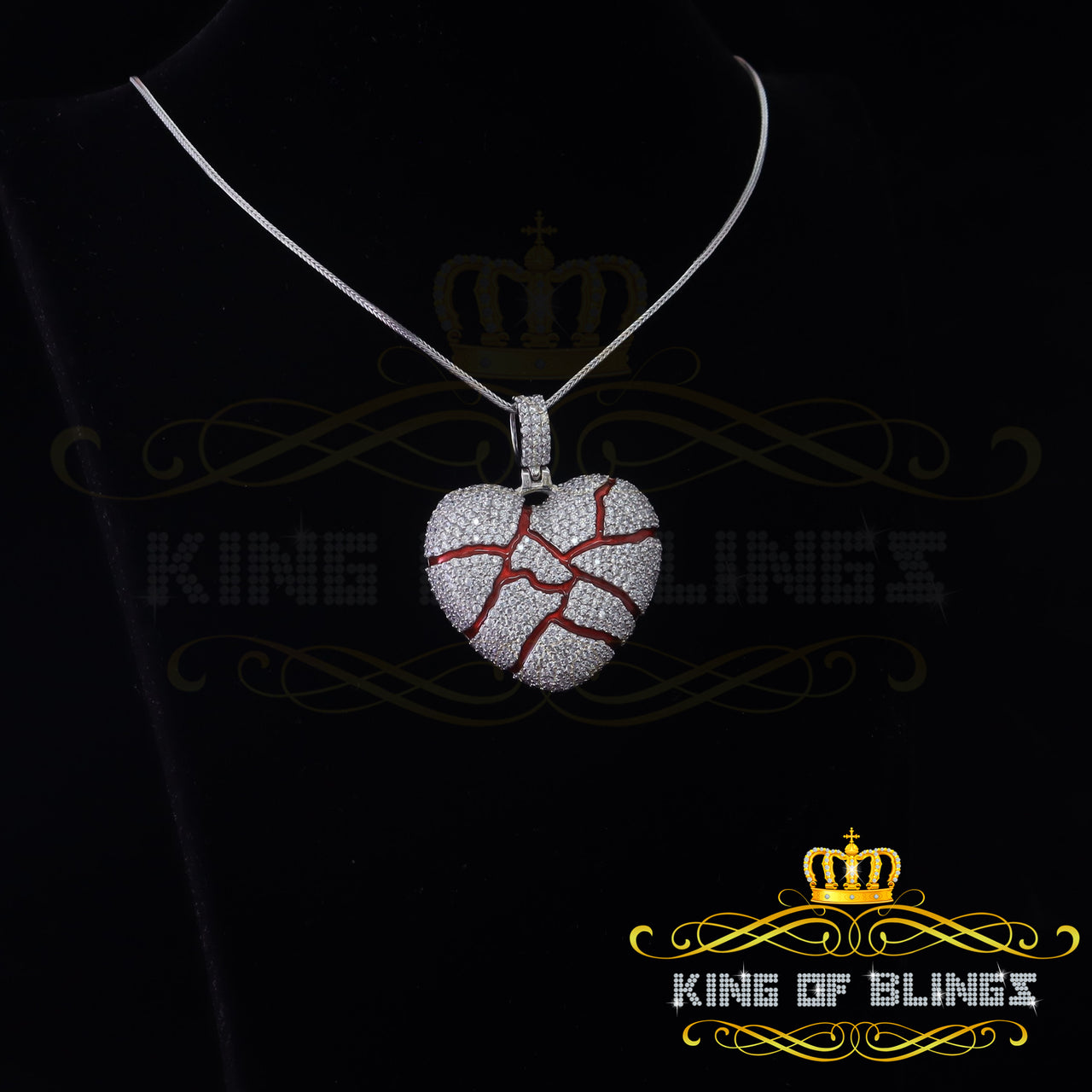 King Of Bling's King Of Bling's "Heart"Broken Shape 925 Silver White 20.01ct Cubic Zirconia