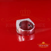 King of Bling's Men's/Womens 925 Silver White 4.50ct VVS 'D' Moissanite Rectangle Rings Size 10 King of Blings