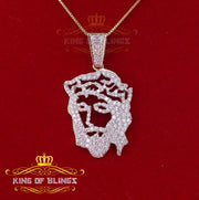 Yellow 925 Sterling Silver Jesus Face Shape Pendant with 2.69ct Cubic Zirconia KING OF BLINGS